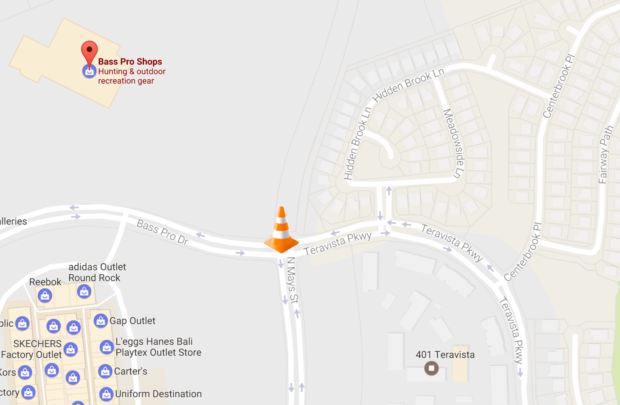 Intersection of Mays Street and Bass Pro Drive/Terravista Parkway to see lane closure beginning Friday, Jan. 13