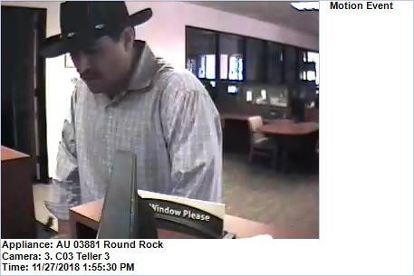 Round Rock police search for bank robbery suspect
